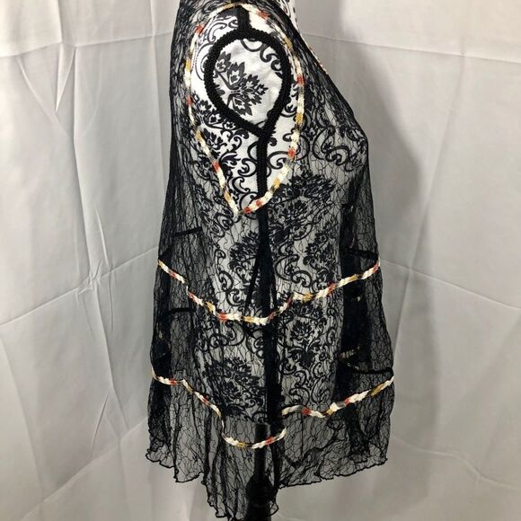 Easel Lace Multicolor Ribbon Babydoll Tank Top - Picture 5 of 7